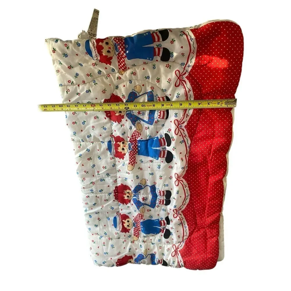 Raggedy Ann Andy Sleeping Bag Toddler Nap Mat USA Red Polka Dot Retro Vintage
